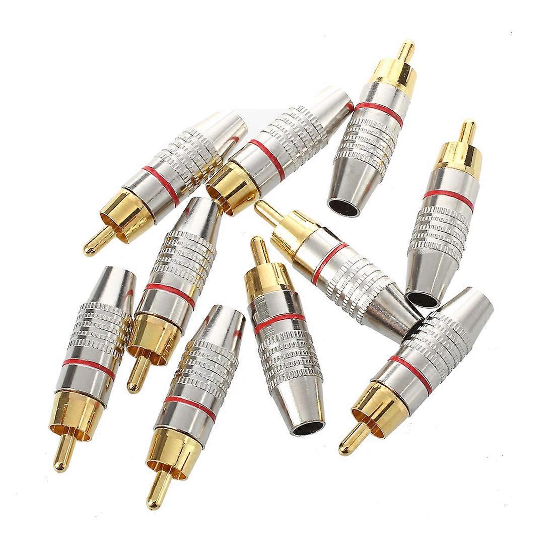 Adapter Audio Coaxial Cable Connector Plug seamless 10 pcs