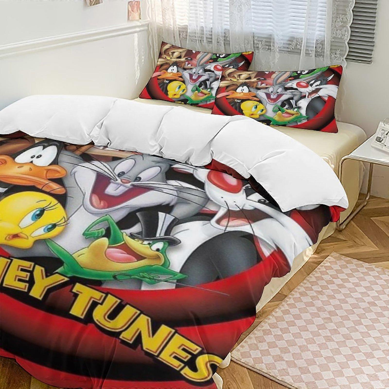 c478 TweetyBird 2 Capa de Edredom de Cama Conjuntos de Cama de Microfibra Conjuntos de Edredom Leve de 3 Peças, 1 Capa de Edredom e 2 Fronhas para Crianças ee478