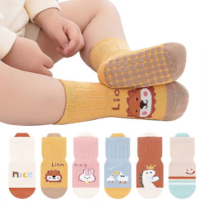 Pack of 6 Baby Toddler ABS Non-Slip Socks