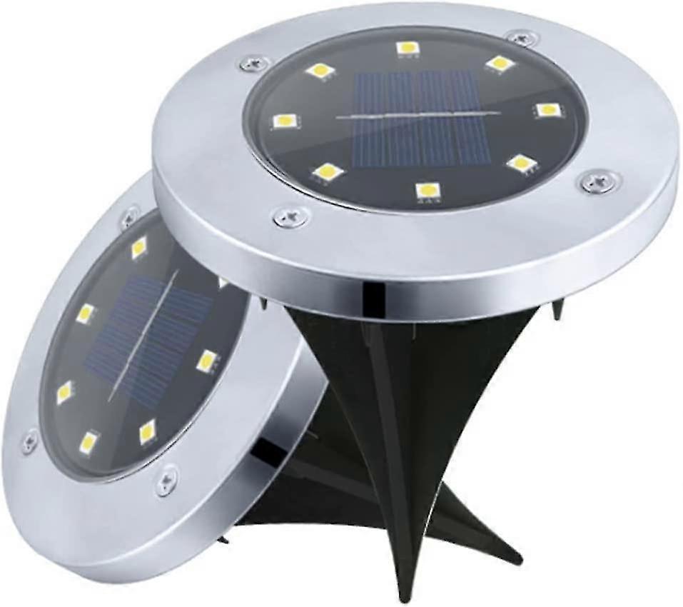 6 חתיכות] אורות קרקע סולאריים, Nasharia 8 Leds אורות קרקע סולאריים חיצוניים אורות גן סולארי חם מנורות שמש לבנות חמות Ip65 נקודת קרקע אטומה למים Ligh
