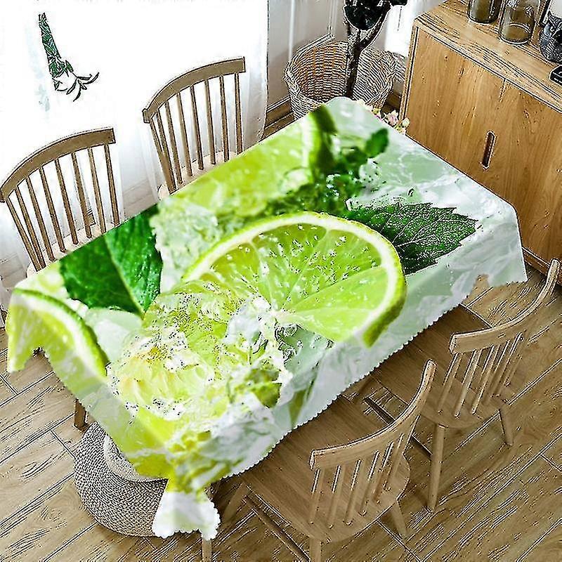 Wabjtam Lemon Pattern Printed Tablecloth Cover Rectangular Kitchen Tablecloth Waterproof And Oilproof Tablecloth Picnic Mat Home