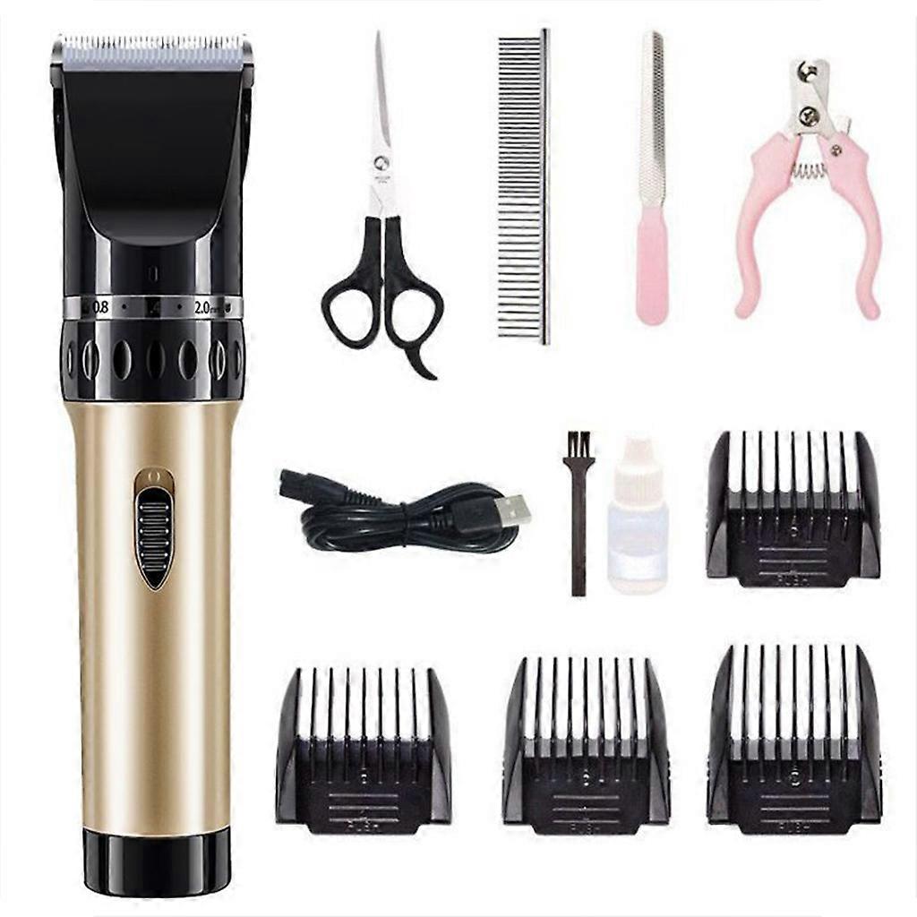 Low Noise Pet Clippers Rechargeable Trimmer Pet Grooming Tool Comb Guides Scissors