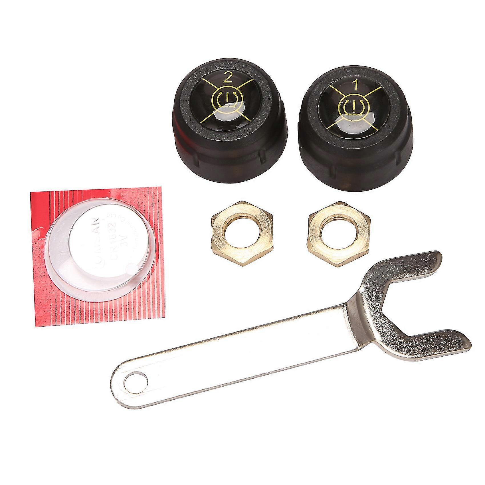 2pcs Bluetooth 5.0 Motorcycle Tpms Tire Pressure Alarm System Sensor Android/ios Tyre Pressure Moni