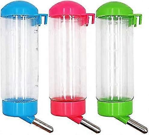 Set Of 3 Bottles Of Plastic Water For Hamster, Guinea Pig, Squirrel, Rabbit - 500 Ml - Random Color