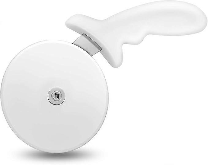 Pizza cutter with stainless steel blade and non-slip plastic handle pizza wheel, professional pizza slicer, 22 cm, white