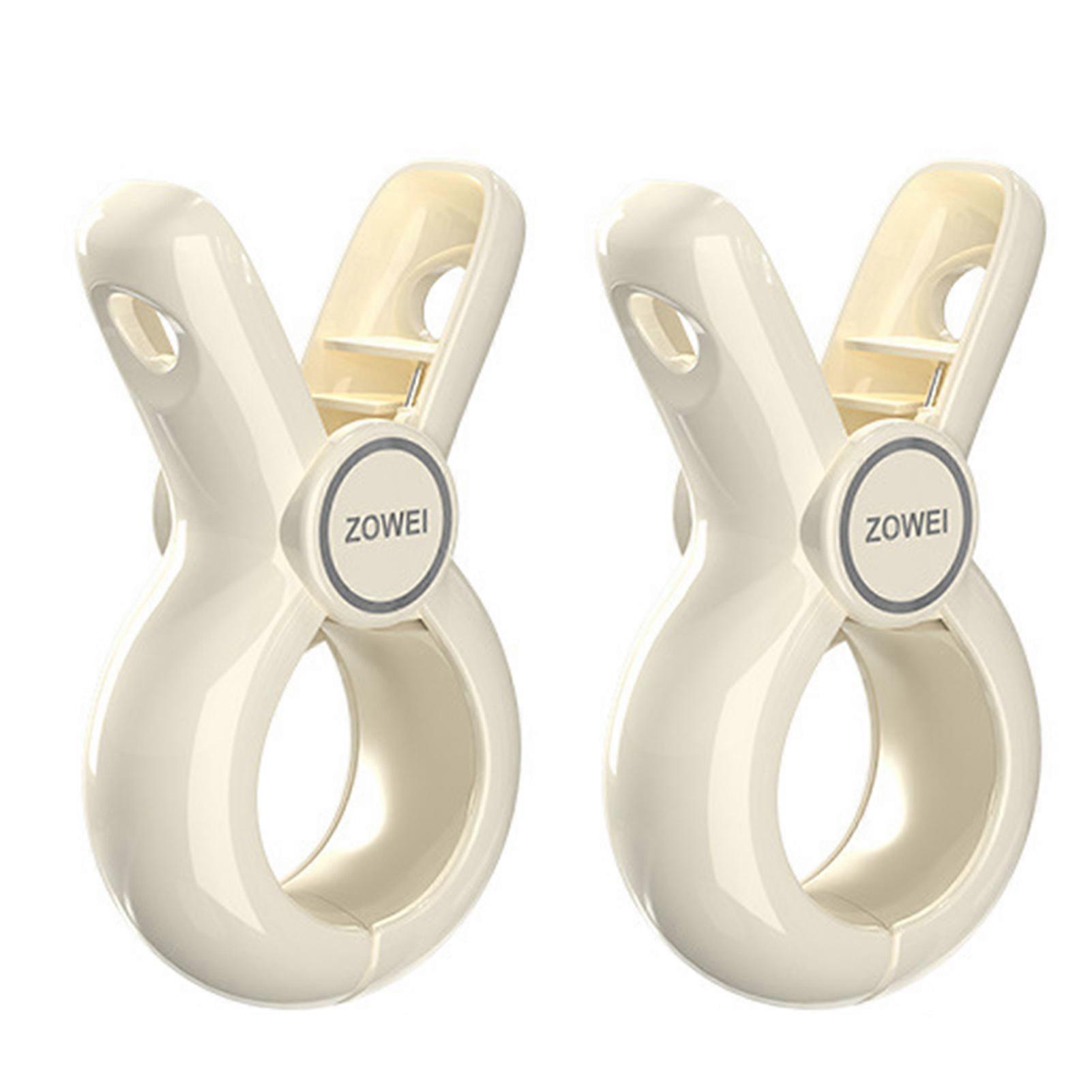 2 Pcs Clothes Hanging Clips Windproof Non-slip Grip Smooth Edges Big Size Strong Claw Towel Drying Fixers Thicken Home Sock-airing Beach Towel Holders
