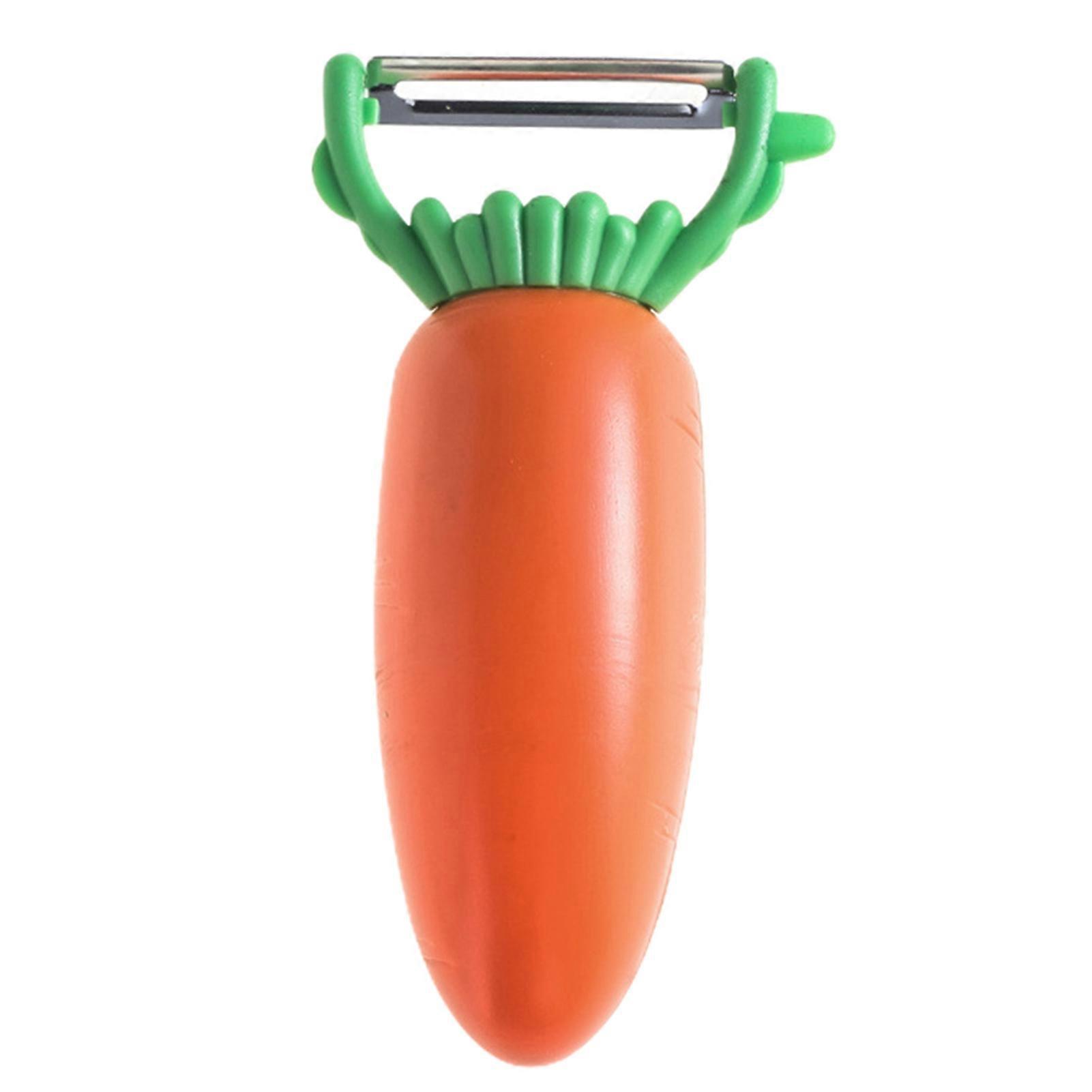 Fruit Peeler Carrot Shape Non-slip Handle Comfortable Grip 360 Degree Rotating Easy to Clean Multi-functional Stainless Steel Sharp Blade Vegetable Pe