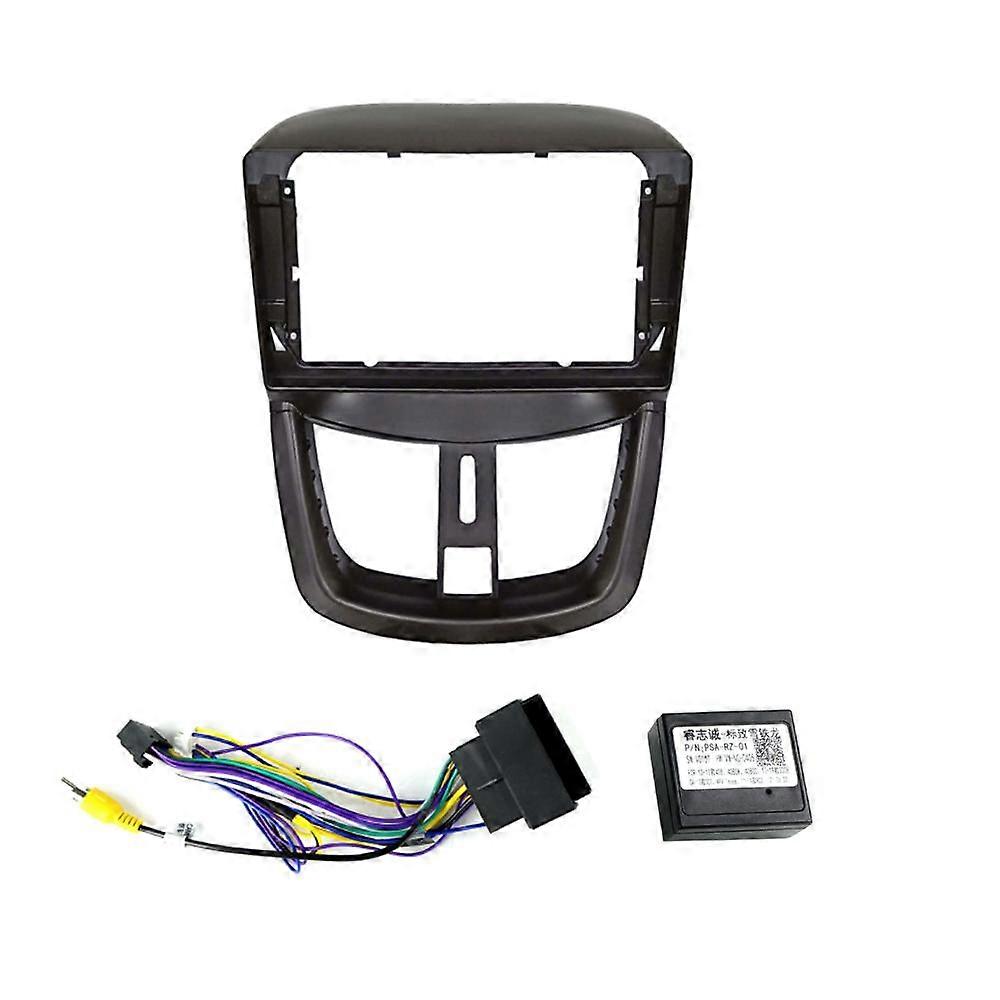 for PEUGEOT 207 2002-2010 Fascia Frame Adapter Decoder DVD Dash Installation Frame Trim Bezel Kit