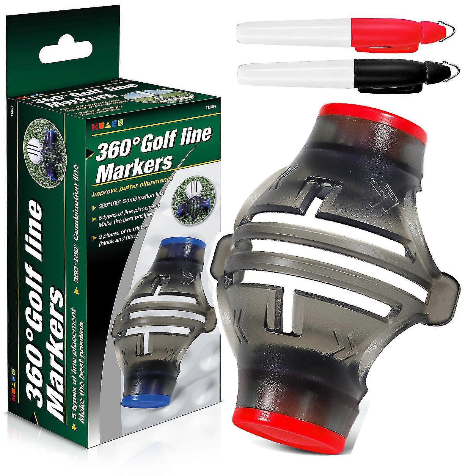 高尔夫球标记器，高尔夫球标记笔线绘制标记，360度线笔绘制对齐工具高尔夫球线标记工具礼品