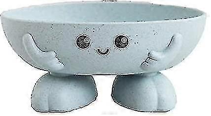 Eco-friendly Plant Fibres Soap Dish, Lovely Kids Soap Holder, Drain Soap Dish (blue)
