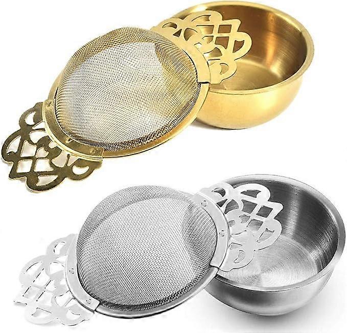 2Pcs Stainless Steel Tea Strainer Loose Leaf Tea Infuser Filter