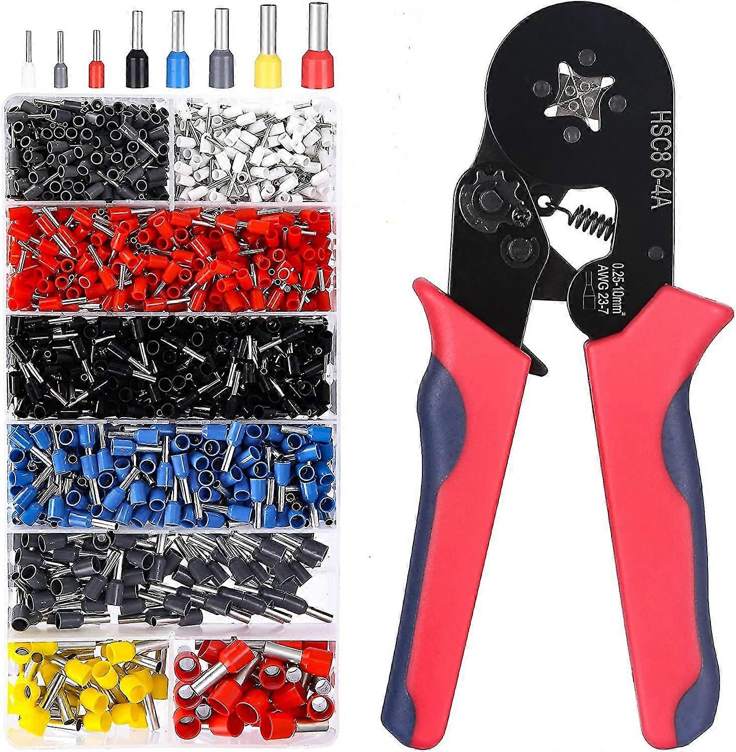 Crimping Pliers, Wiring Ferrule Crimping Tool Electrical Lugs 1200 Pieces Lugs 0.25-10mm For Crimping Tool Terminals Electrician Pliers,tools,electric