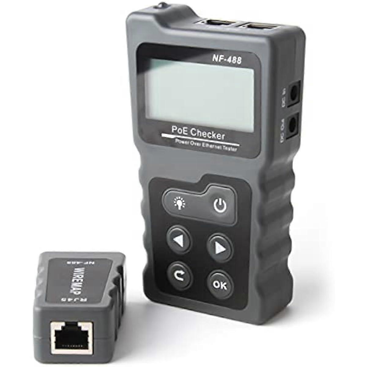 Cable Tester Meter Hancaner Network Cable Tester RJ45 Patch Cable Tester LAN Network Tester Ethernet Network Cable Tester PoE Checker