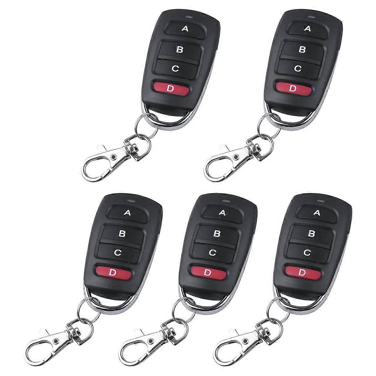 5 Universal 433 MHZ Cloning Remote Control Keychain,Duplicates Remote Controls Replacement Garage D