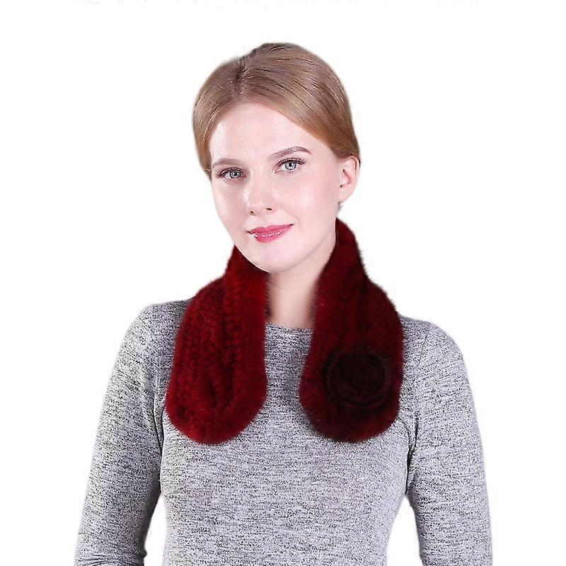 Evago Authentic Mink Fur Scarf for WomenReal Fur Flower Warm Soft Furry Wrap Around Loophole Scarf