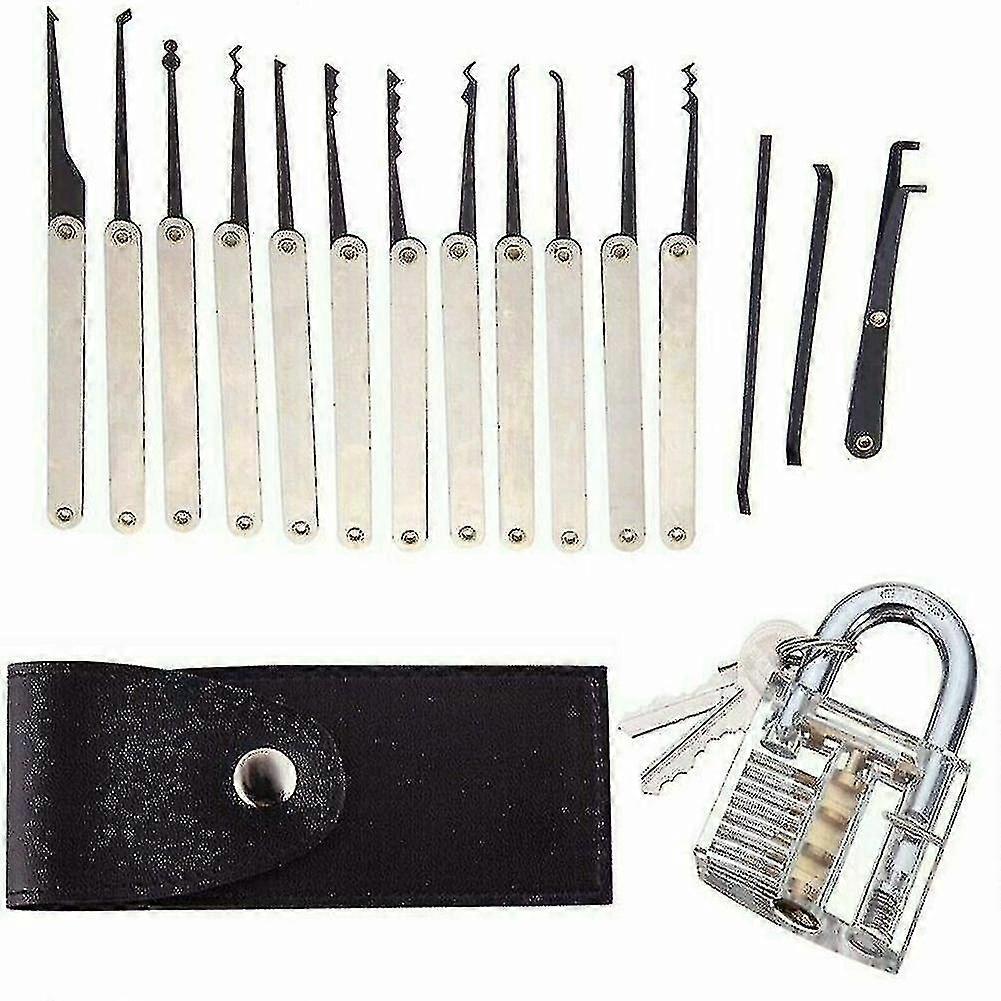 15pcs/set Lock Pick Tools Unlocking Set Key Extractor Practice Lock