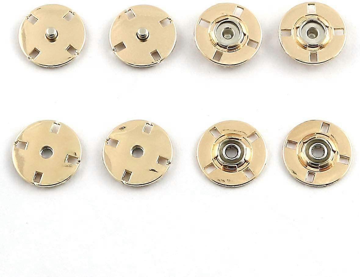 4 Set 21mm Stor metall sy-på-knapp för kläder DIY överrock knappar, beige