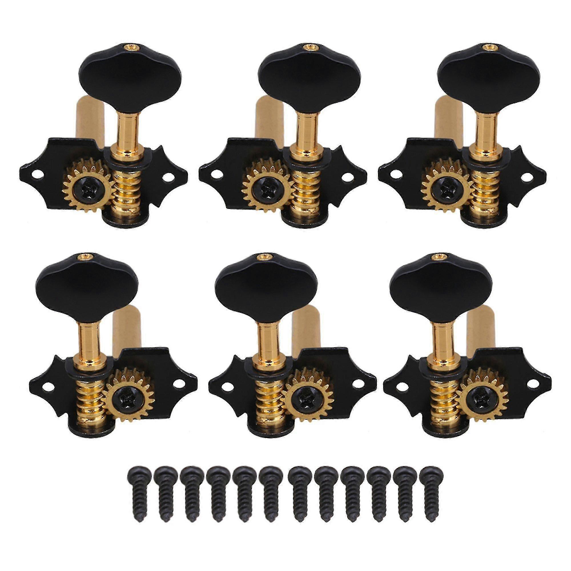 Black Golden Plum Handle Button Classical Guitar 18:1 3l 3r Tuning Pegs
