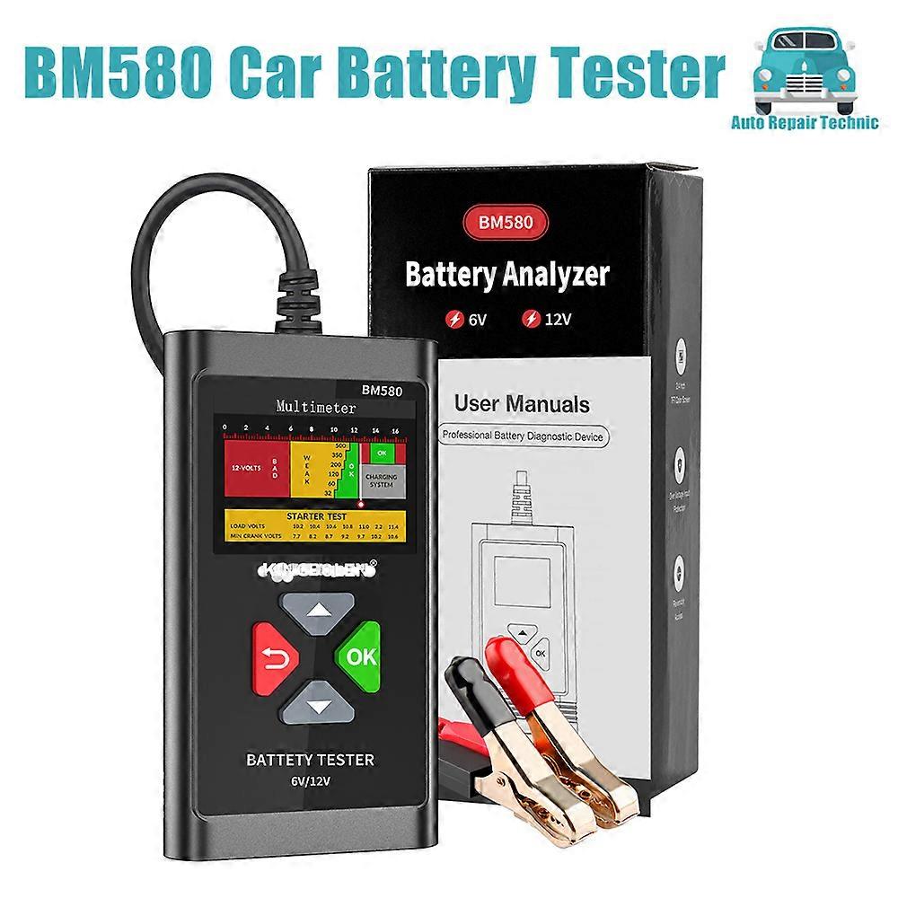 BM580 Car Battery Tester 12V 6V CCA Circut Tester Digital Capacity Analyzer Access Clip Voltmeter PK BM550 BM560 for KING-BOLEN