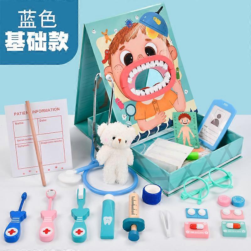 סט רופאים לילדים מעמידים פנים שחק משחקי תפקידים רפואת שיניים אביזרים לבית חולים ערכה רפואית אחות כלים תיק צעצועים מתנה לילדים