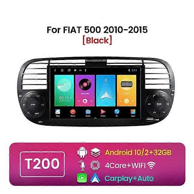 6G + 128G IPSスクリーンCarplay+FIAT 500 2010-2015 1DIN AndroidヘッドユニットマルチメディアビデオプレーヤーWIFI 4G RDS DSP