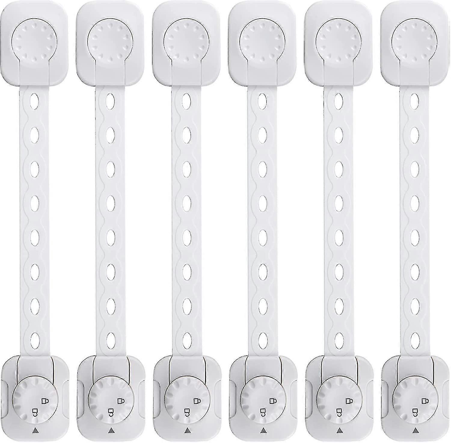 Baby Safety Lock, 6-Pack, Drawer & Fridge Latching, No Tools Required, White