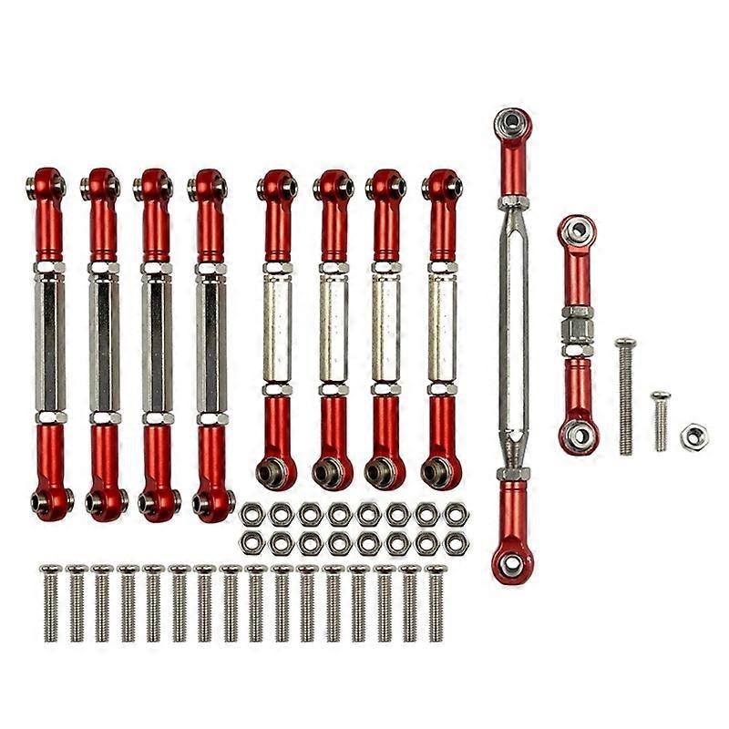 για MN D90 D91 D96 D99S MN99S MN90 1/12 RC εξαρτήματα αναβάθμισης αυτοκινήτων Μεταλλικά εξαρτήματα ράβδου έλξης Σετ ράβδων σύνδεσης τιμονιού, κόκκινο