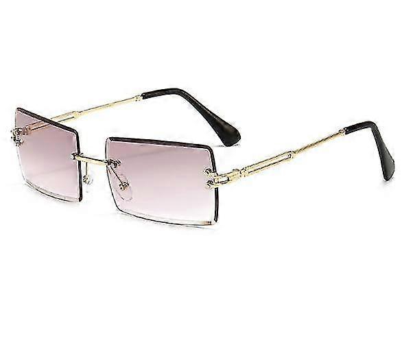 Óculos de sol Rect sem aro para mulheres / homens Ultra Metal Frame Eyewear Fash Square Uv400 Óculos