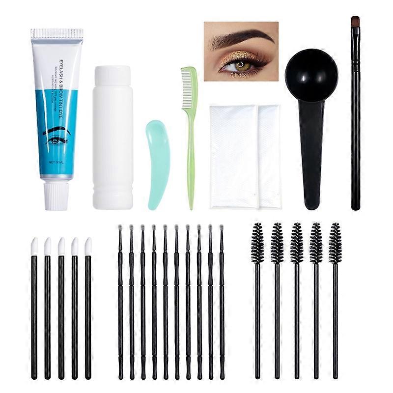 Eyelashes Eyebrow Dye Brushes Kit Professional Tint Color Dye Permanent Set
