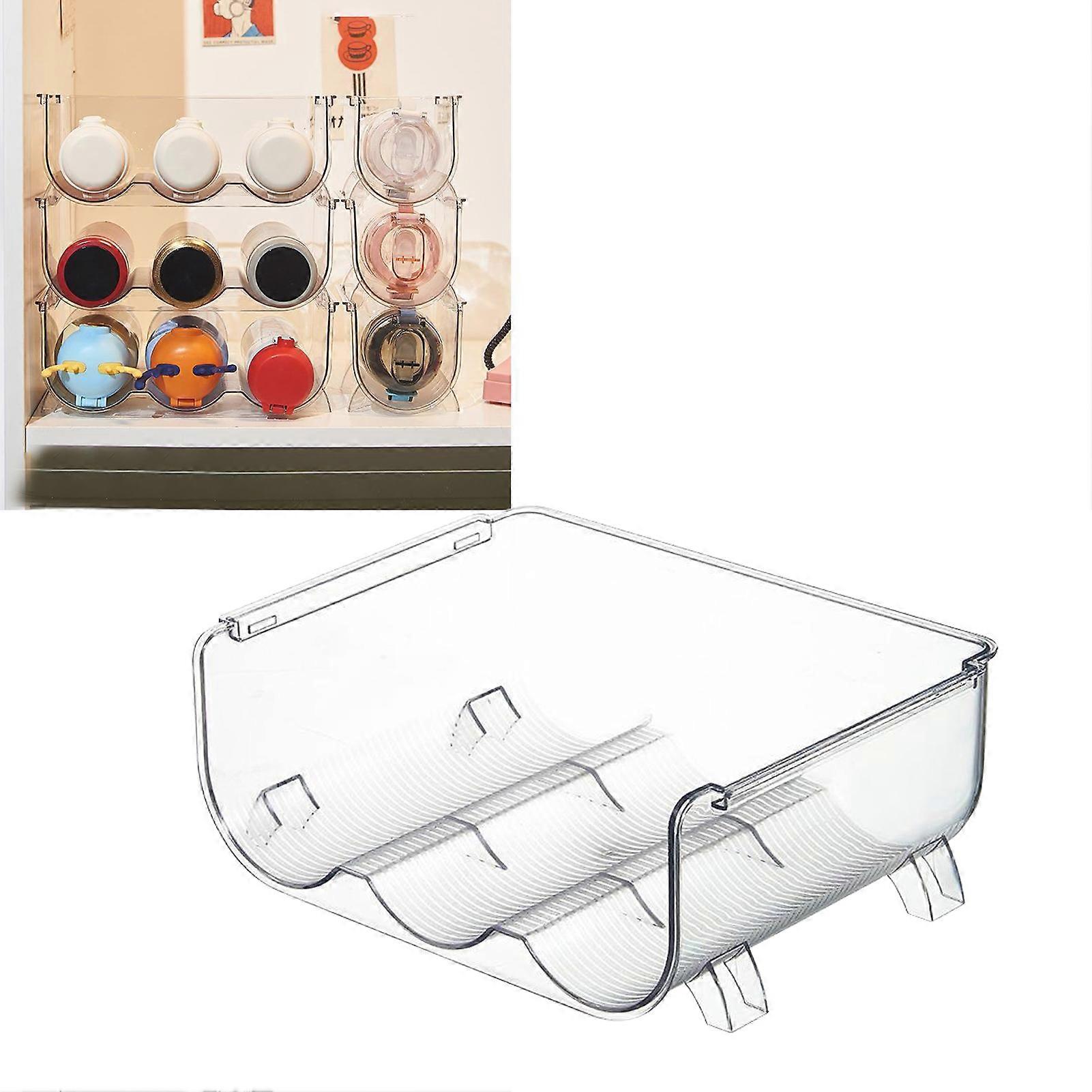 Water Bottle Organizer Transparent Stackable Space Saving Water Bottle Storage Holder Rack for Vacuum Cup