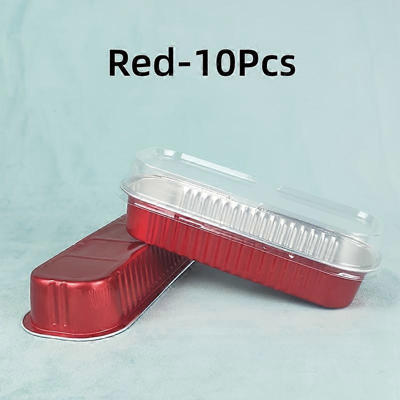 10pcs Mini Loaf Pans With Lids, Rectangle Aluminum Foil Mini Loaf Baking Pans, Disposable Baking Containers, Muffin Baking Tins, Mini Cake Pans, 6.8oz