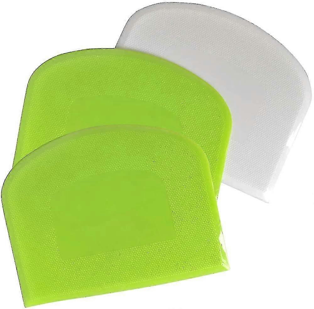3 Pcs Bowl Scraper Dough Scraper, Plastic Dough Cutter And Scraper Flexible