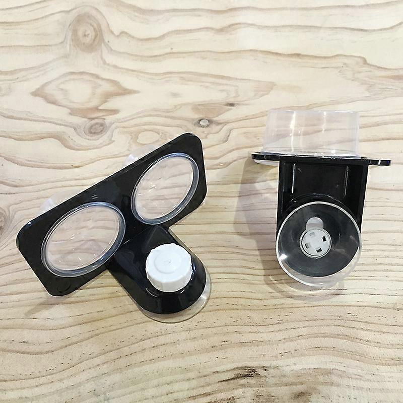 Feeding Bowl Reptile Feeder, Double Reptile Feeding Cups Plastic Suction Cup Feeder, for Reptiles, Insects, Spiders, Geckos, Vivariums 2PCS