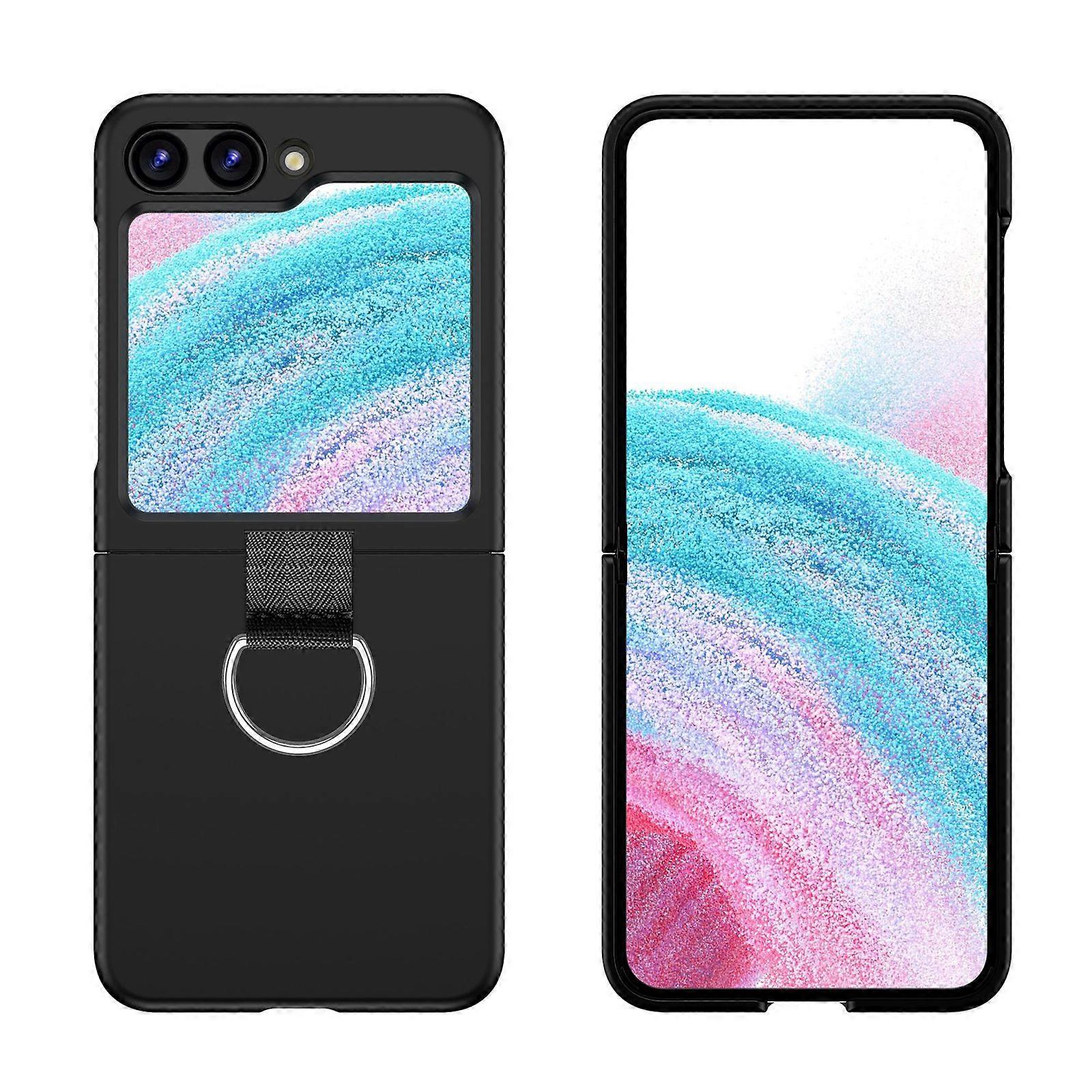 for Samsung Galaxy Z Flip 6 Case with Ring, Shockproof Thin Slim PC Protective Phone Case for Galaxy Z Flip 6 5G