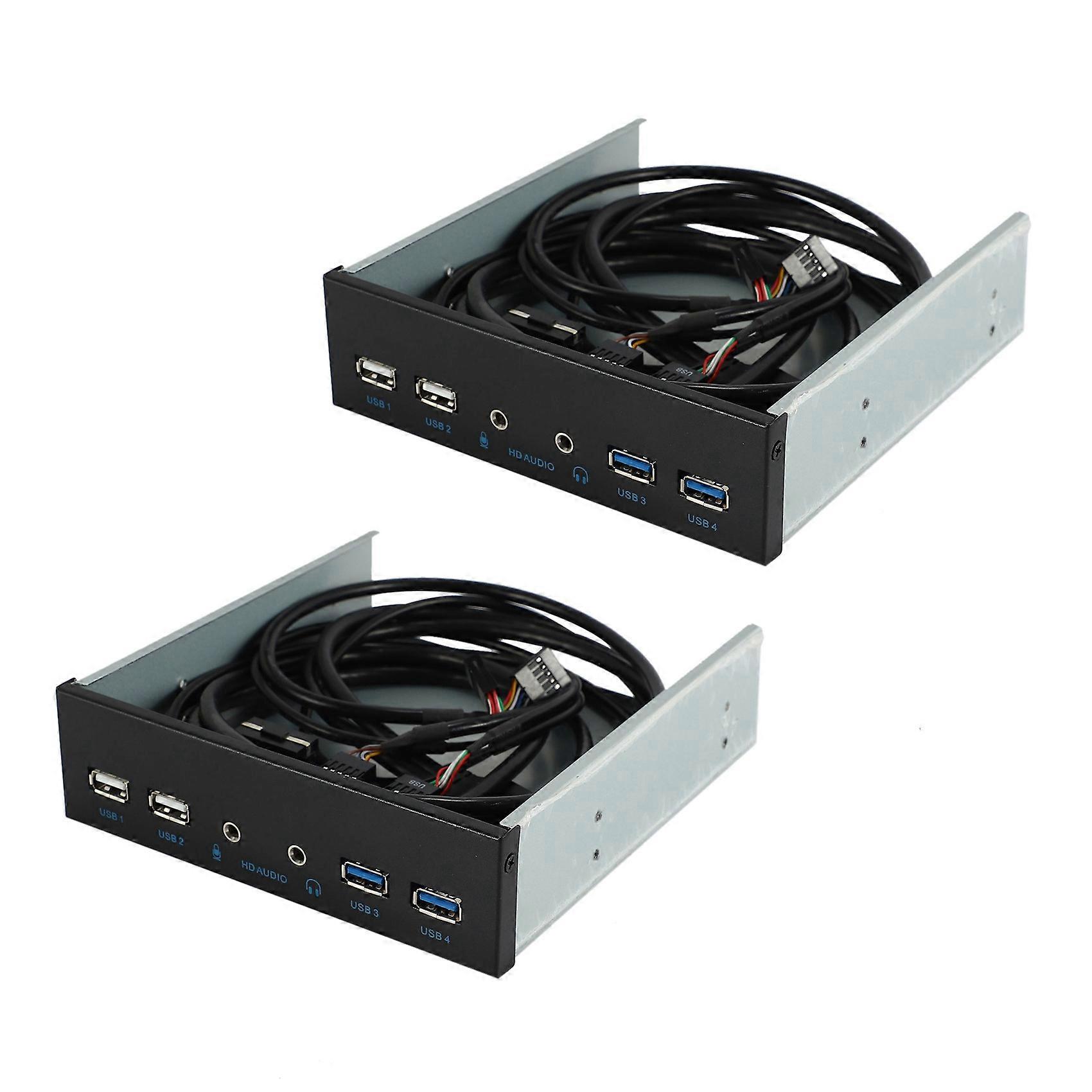 2 adet 5.25 İnç Masaüstü Bilgisayar Kasası Dahili Ön Panel USB Hub 2 Bağlantı Noktası USB 3.0 ve 2 Bağlantı Noktası USB 2.0
