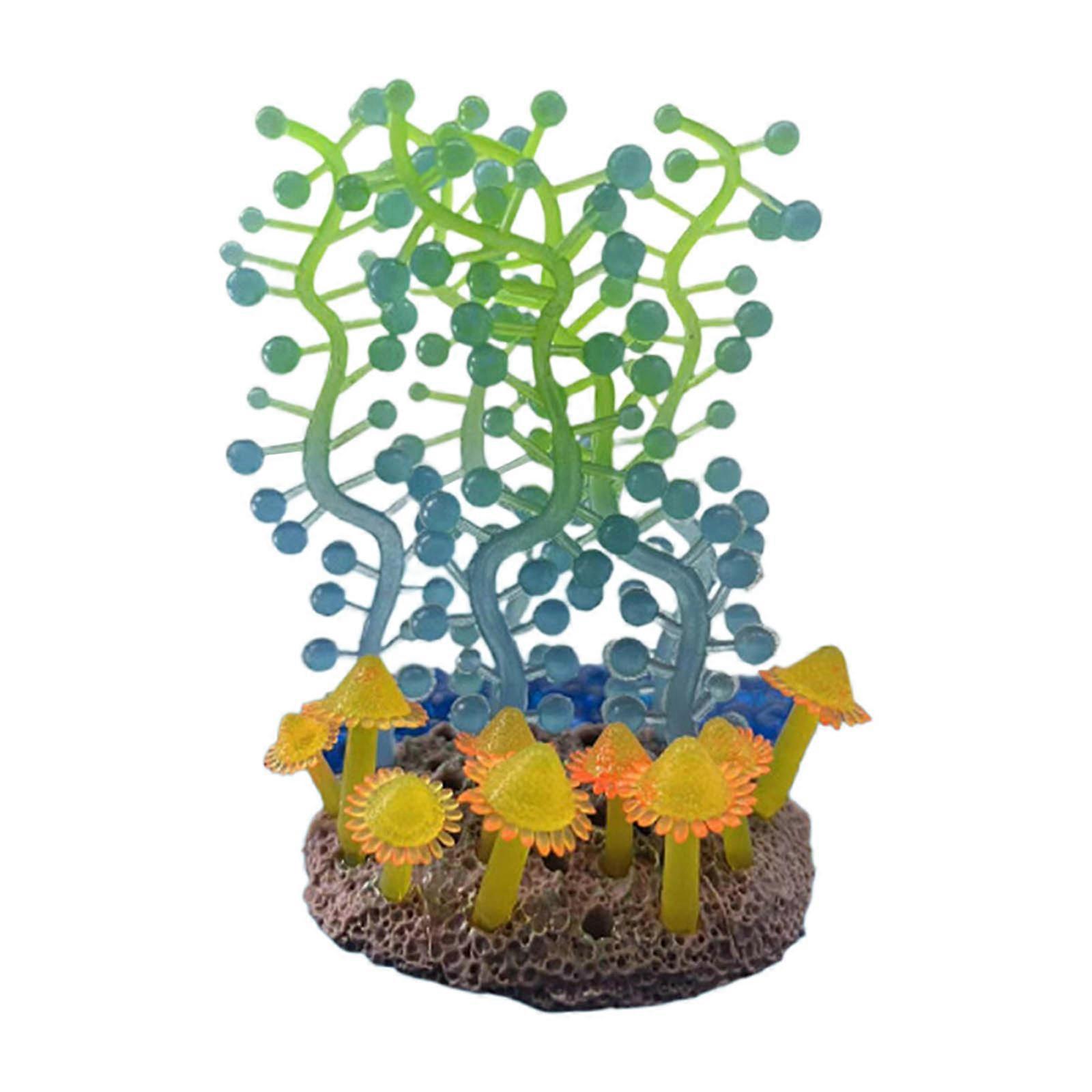 Plastic Plants for Aquarium Decor Small Artificial Grass with Suction Cup