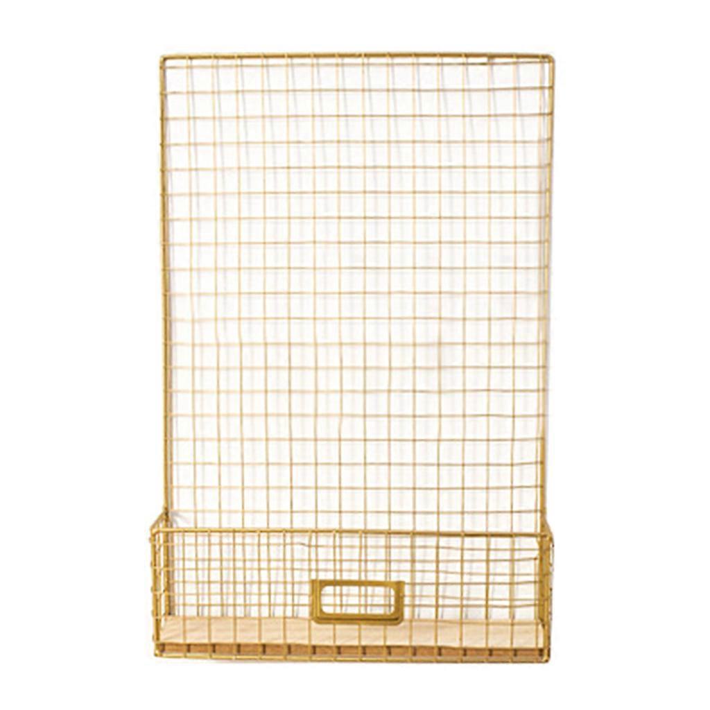 Iron Mesh Grid Wire Board Wall Hanging Storage Rack Photo Display Panel Shelf