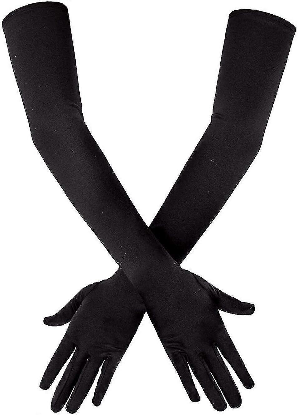 Gants longs en satin, 53 cm, extensibles, style années 1920, pour soirées et danses, faciles à utiliser
