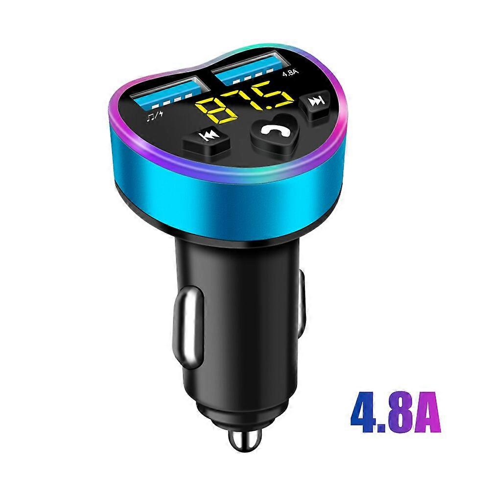12V 24V Car FM Transmitter Dual USB Fast Charging Bluetooth-Compatible Hands-free Call Audio Receiver MP3 Player