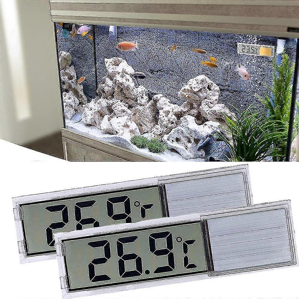 Aquarium Thermometer, 2 High Sensitivity Digital Aquarium Thermometers, Two Side Stickers, Accuracy Up To 0.1 Degree (silver)