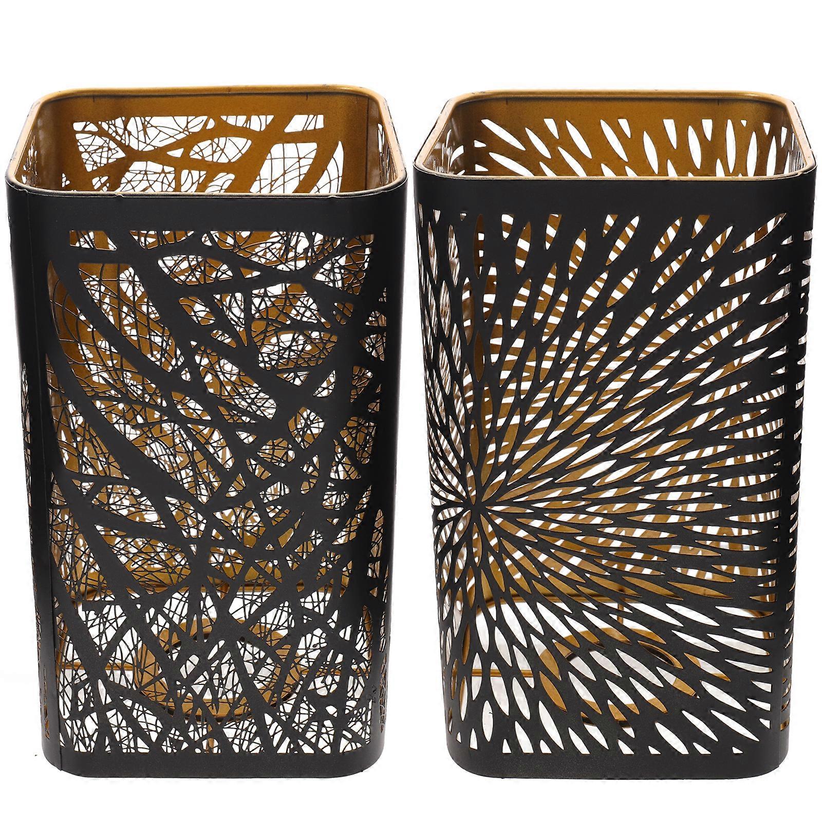 2pcs Lampenschirme Schreibtischlampe Schatten Quadratische Lampenabdeckungen ausgehöhlte Lampenschirme (E27)