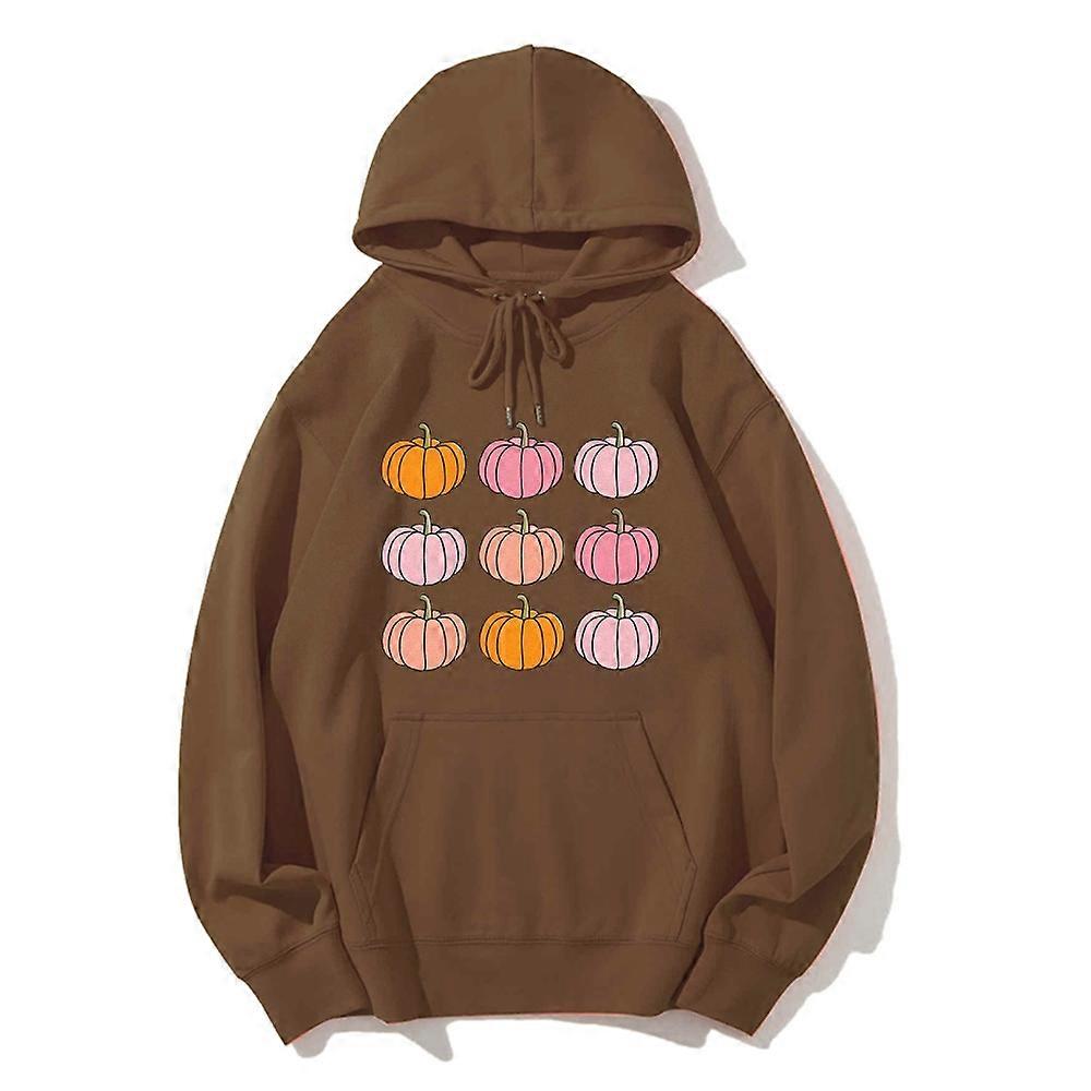 Moletom com Capuz para Mulheres com Estampa de Abóbora Unissex Algodão Respirável Manga Longa com Capuz 2024 Halloween Novo Top