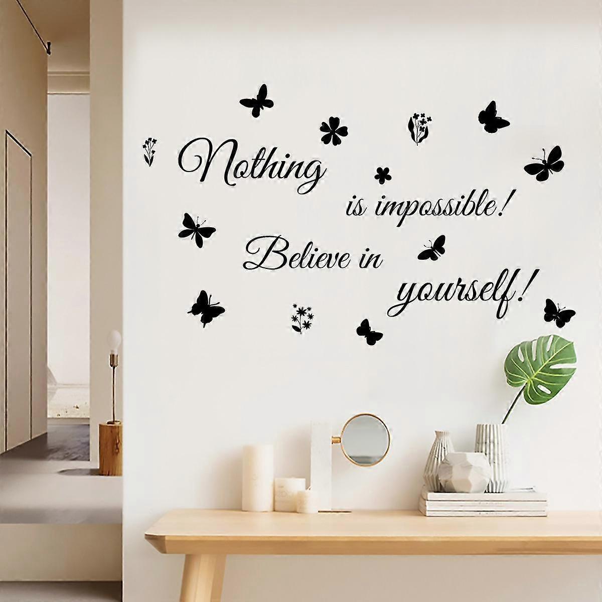 Newsee Adesivo Murale Rimovibile Con Scritta Per Lavanderia - PVC Nero 55x24 Cm, Facile Da Applicare, Per Pareti E Vetri, Decorazione Fai Da Te