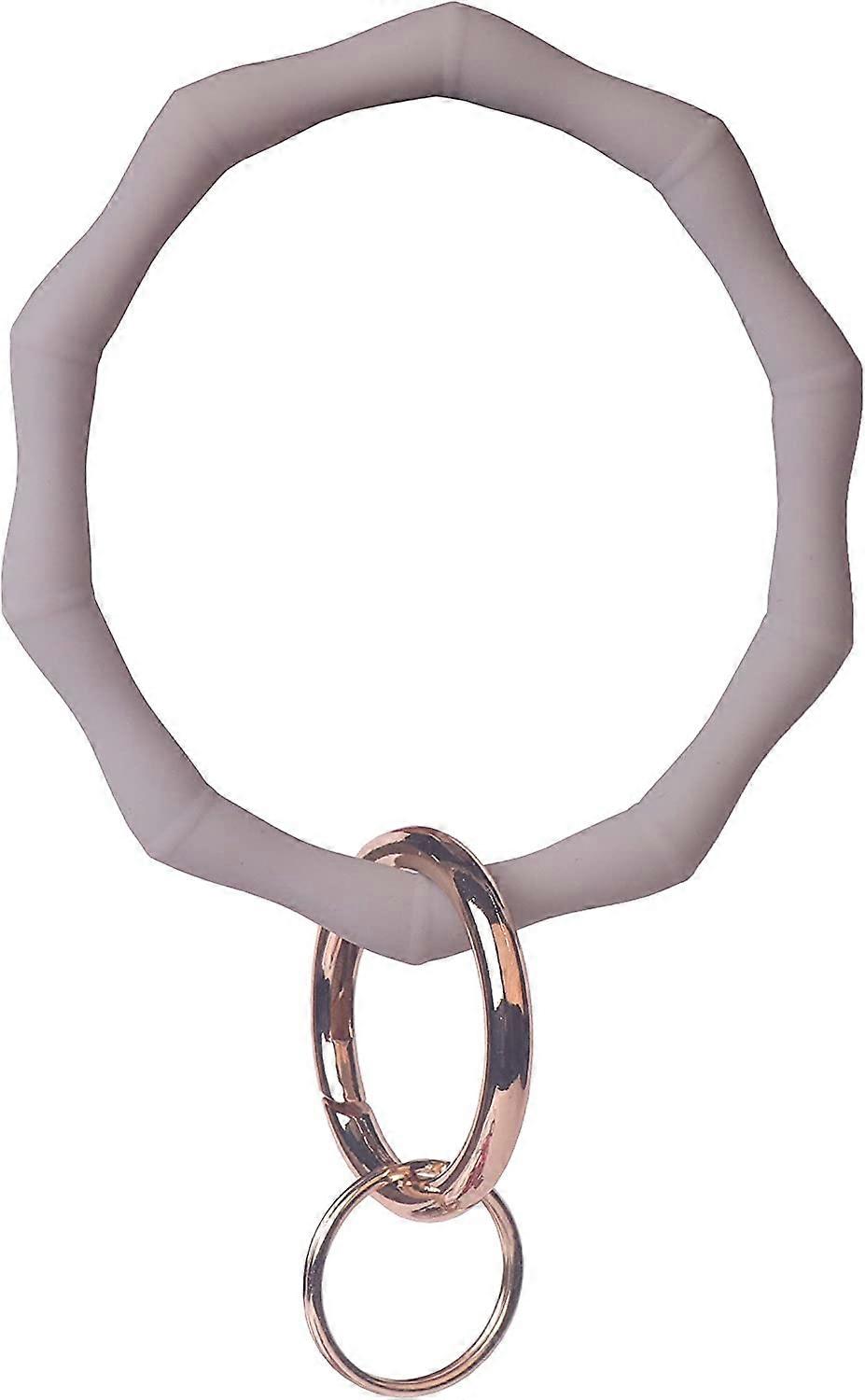 Silicone Wrist Keychain Circle Bracelet Rubber Bangle Round Keyring Holder