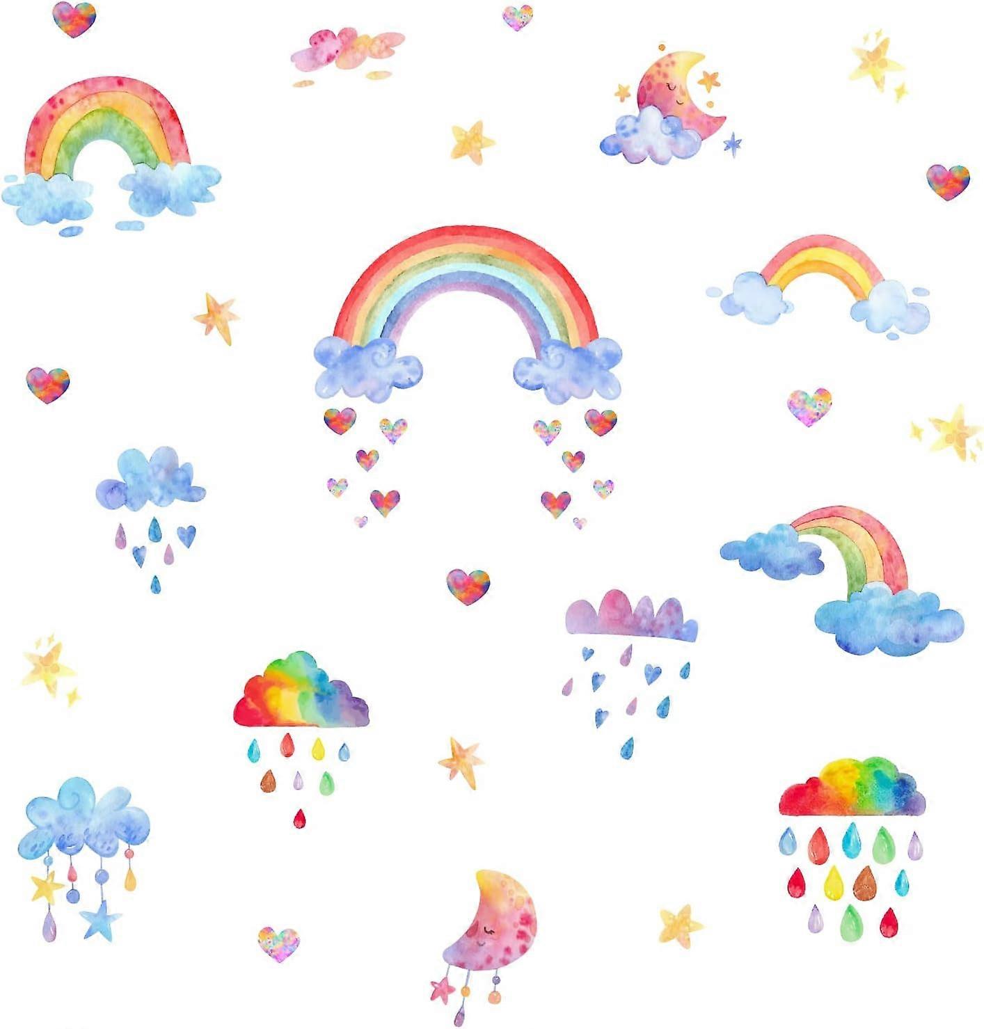 PVC Wall Stickers for Wall Decoration Rainbow Pattern 290x800mm 2pcs/set