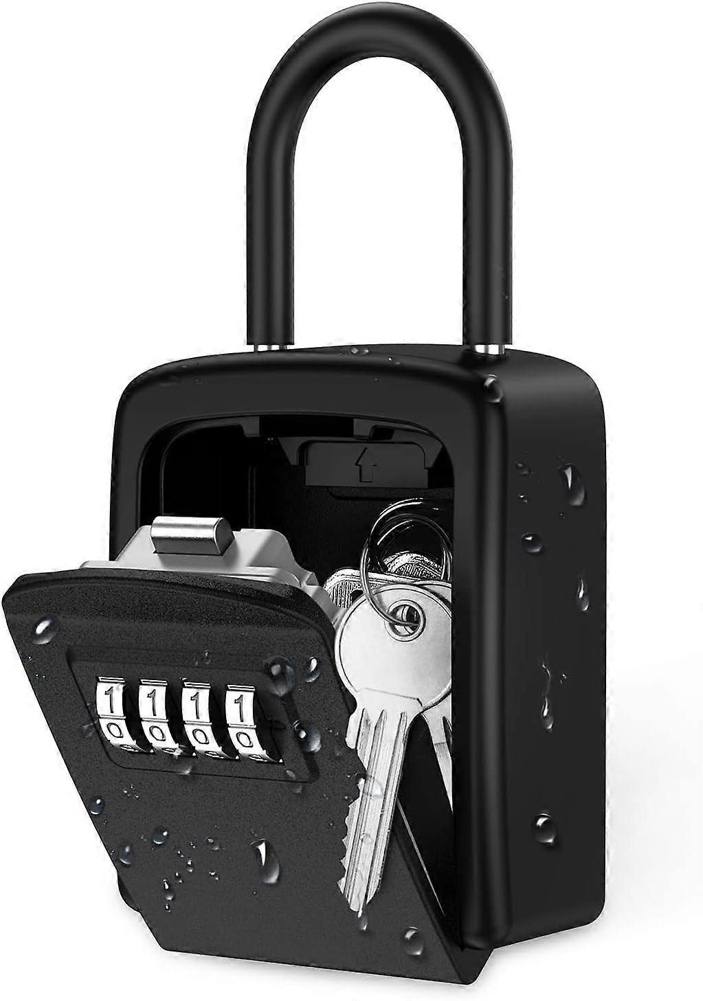Key Lock Box, est Key Safe Box for Key, Weatherproof 4 Digit Combination Key Storage Lock Box, 5 Keys Capacity Lockbox, 3.66inch