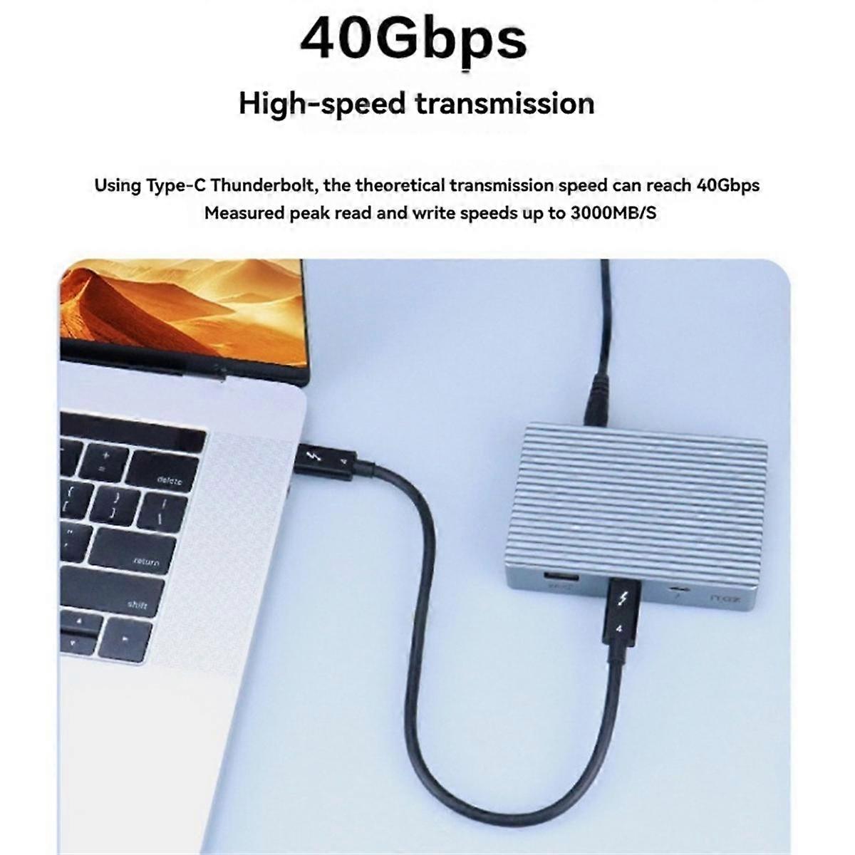 Stacja dokująca z podwójną kieszenią SSD 40 Gb/s Obudowa SSD M.2 NVME 2280 DP8K@30Hz stacja dokująca USB3.1 Gen2 St