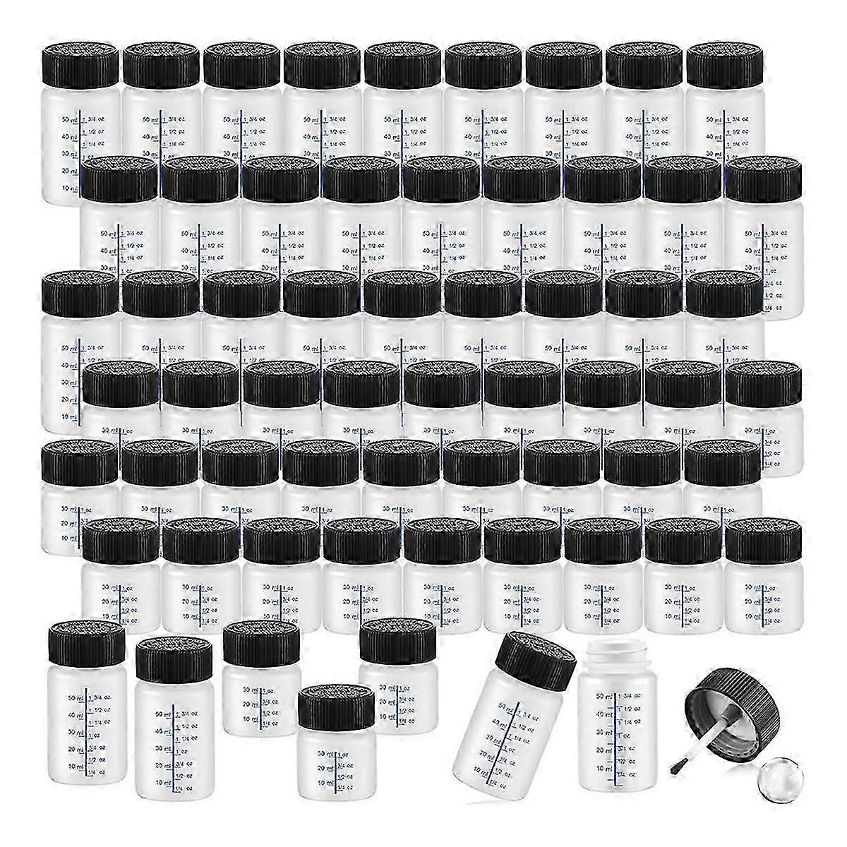 120pcs Touch Up Paint Bottles With Applicator Brush And Lids 2 Oz And 1 Oz Liquid Capacity Plastic For Fixing Wall Stone