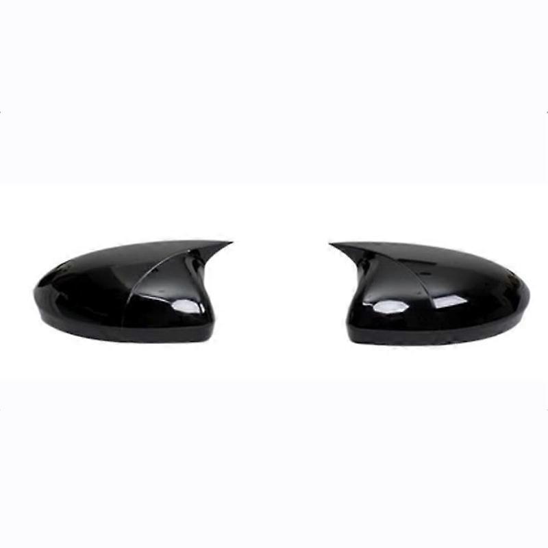 For Clio 5 Mk5 2 Pieces Batwing Rearview Mirror Cover Reversing Frame Rear-View Mirror Shell Piano Black