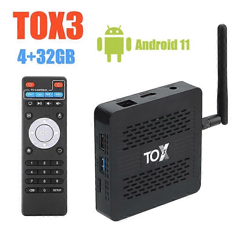 TOX3 4GB 32GB TV Box Android 11 Amlogic S905X4 ARM G31 MP2 2.4G/5G Dual Band WiFi Smart Box TV Bluetooth 4.1 Set Top Box VS TOX1